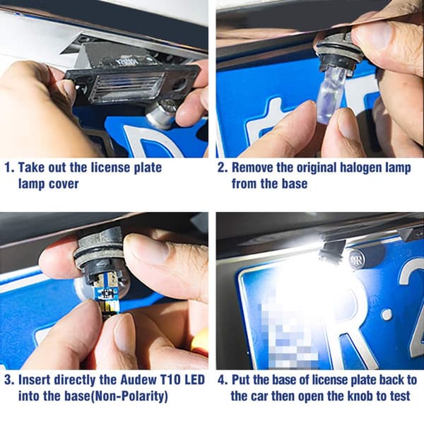 10 stk 4014 SMD T10 W5W LED sidekilemarkeringslys CANBUS fejlfri 12V 6712K, hvid