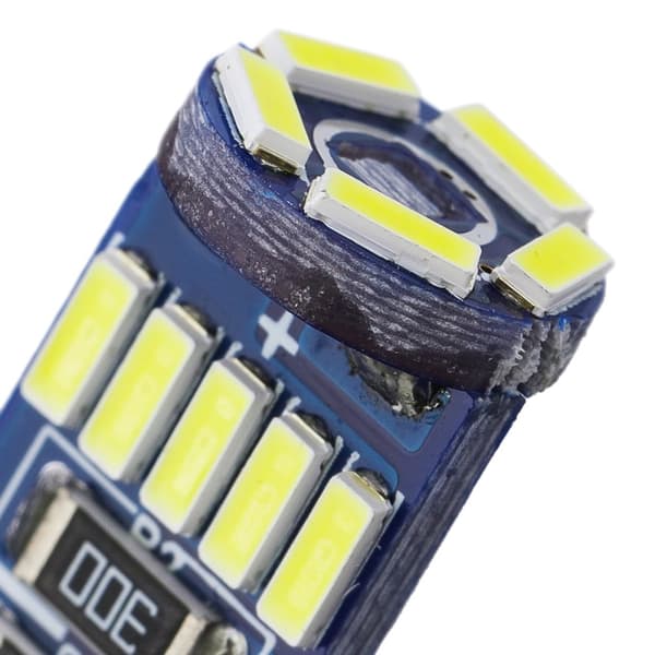 10 stk 4014 SMD T10 W5W LED sidekilemarkeringslys CANBUS fejlfri 12V 6712K, hvid