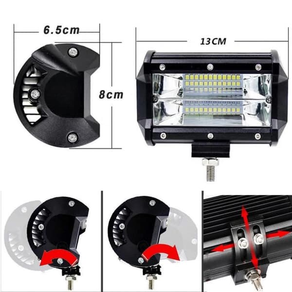 2ST 72W fyrkantigt led arbetsljus DC 10V-30V Quad Lastbil Båttraktor Offroad Vattentät