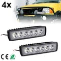 Miniatyrbild 1 av 4: 4st 18W LED varselljus Vit Bil LED Strip Light Dimljus Vattentät varselljus 12V/24V