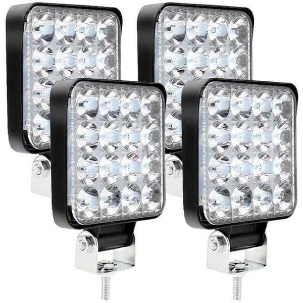 4 x 16 LED 48W arbetsljus, IP67 vattentät djup Off Road arbetsljus för bil Motorcykel Traktor Lastbilar ATV SUV