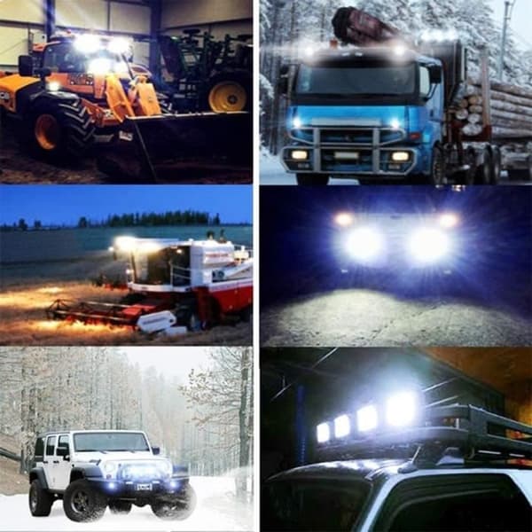 4 x 12V 24V LED-arbetsljus 16 LED-arbetsljus 48W, IP67 vattentät djup off-road arbetsljus för A111