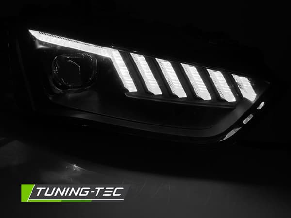 Strålkastare för AUDI A4 B8 12-15 LED DRL - svart