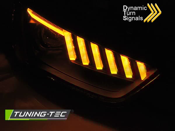 Strålkastare för AUDI A4 B8 12-15 LED DRL - svart