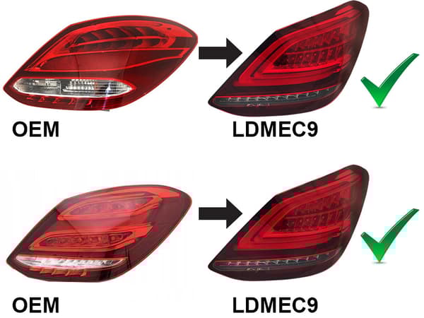 Baglygter MERCEDES C-klasse W205 sedan 2014-2018 - LED - rød hvid
