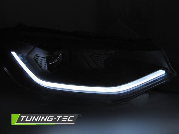 Strålkastare för VW CADDY 20- rörbelysning DRL - svart
