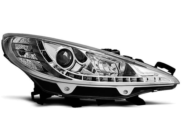 Framlyktor PEUGEOT 207 05.2006-06.2012 - DRL - krom