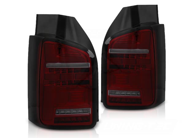 Bakljus för VW T5 2010-2015 - LED - rökt röd