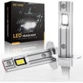 Miniatyrbild 1 av 4: H1 LED-lampa 16000LM 60W, fläktlös, polaritetsfri, plug and play, halogenersättning, helljus och halvljus, 2 st.