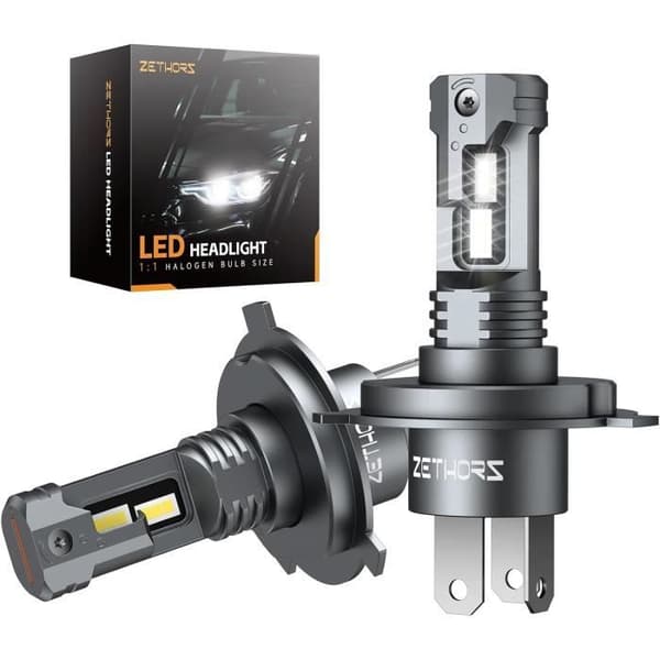 2 st H4 LED-lampa utan polaritet, 16000LM 50W 6000K Xenon Vit 400% ljusstark, halogen för helljus och halvljus, IP68