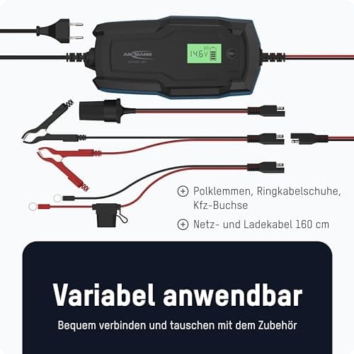 Ansmann BC 6-12V / 10 A 1001-0146 billaddare, verkstadsladdare, batteriövervakning, bilbatteritestare 6 V, 12 V 2 A 10 A (1001-0146)