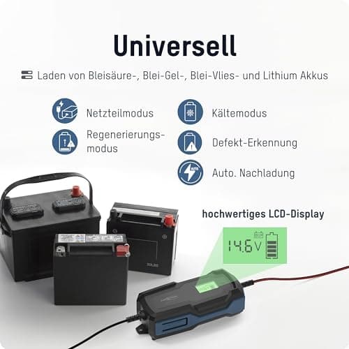 Ansmann BC 6-12V / 10 A 1001-0146 billaddare, verkstadsladdare, batteriövervakning, bilbatteritestare 6 V, 12 V 2 A 10 A (1001-0146)