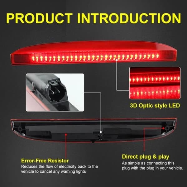 12 LED bakljus för bil, tredje bromsljus för Renault Clio Mk II III 1998-2006 7700410753