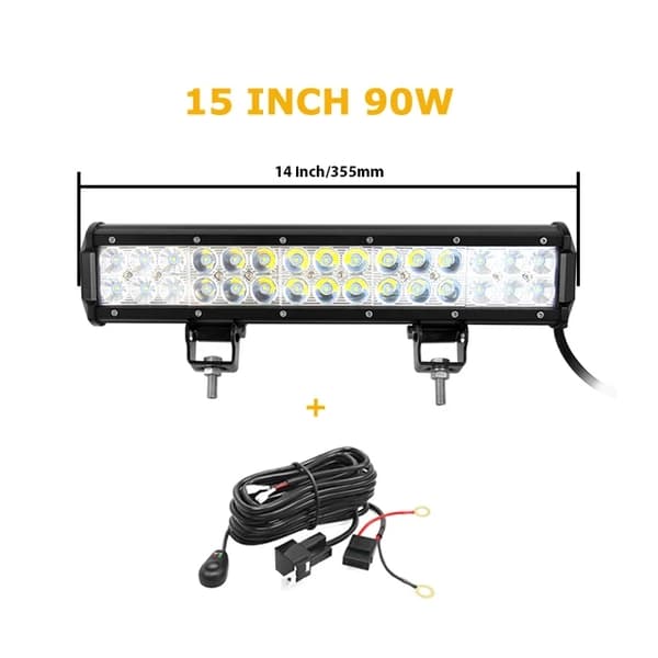 LED Arbetsljusramp, 126W 288W Flod Spot Kombination, Offroad Lampa, 36 tum 234W utan tråd