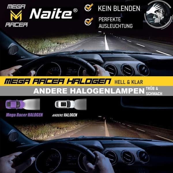 MAVURA belysningssystem »NAITE SUPER WHITE H7 8500K 55W AUTO HALOGEN LAMPOR XENON EFFECT LOOK BUB [set med 2] E-GODKÄND«