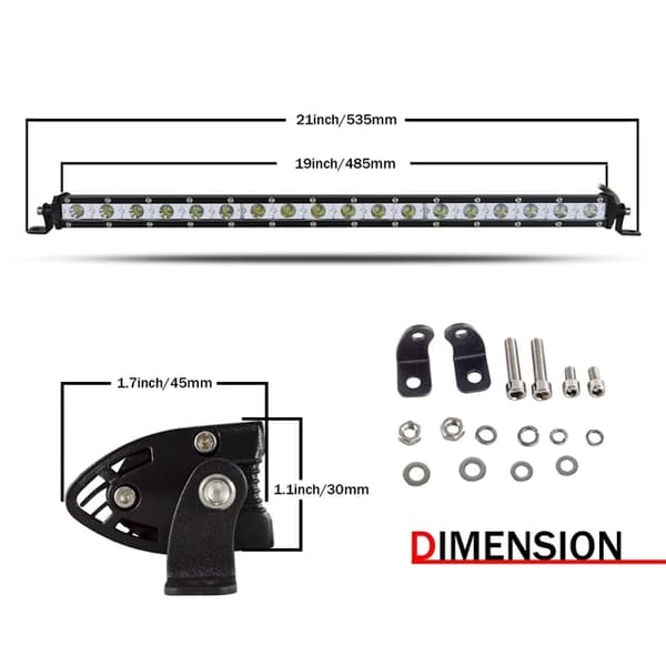 Off Road 4X4 Truck Light Bar, Slank Design, Kombineret Tåge Lys Spotlight, Combo Beam