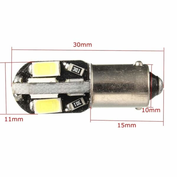 4x CANBUS T4W - BA9s 8 LED 5730 - Hvit