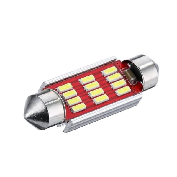 4x CANBUS C5W SV8.5 Festoon 12 LED 4014 39mm- Hvid