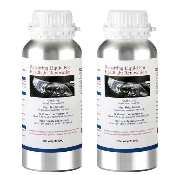 Bilforlygtegen Restaurering, Polymer Formel, 800ML Størrelse, 800g Reparationsvæske X2