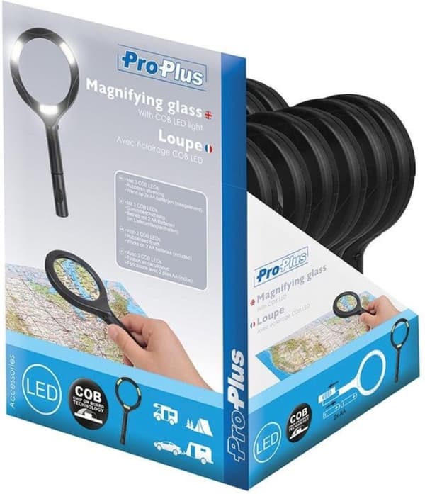 Pro Plus forstørrelsesglas med COB-belysning