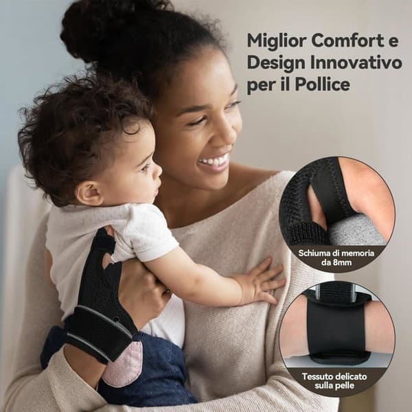 AGPTEK Reversibel kompression tumskena tumortos för BlackBerry Thumb, Arthritis, Spring Finger, S(13-15cm)