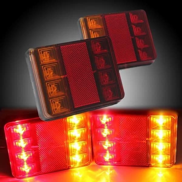 2 x 12v 8LED Bakljus Stoppindikator Bil Trailer Lastbil
