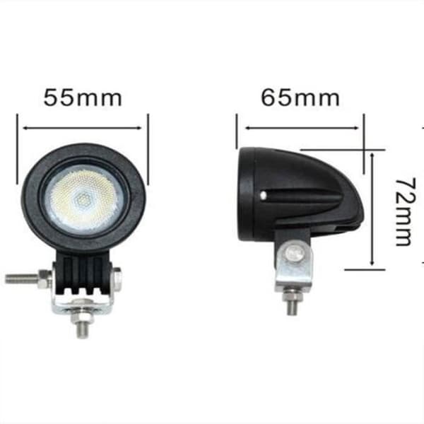 2x 10W LED Motorcykel Arbetsljus Dimljus Spot LED Spotlight