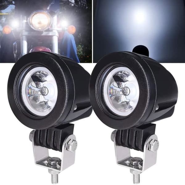 2x 10W LED Motorcykel Arbetsljus Dimljus Spot LED Spotlight