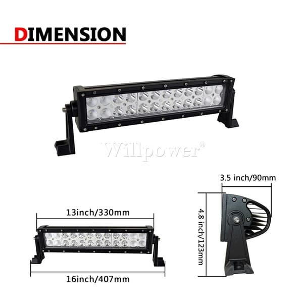 LED-ljusramp, vattentät, universell passform, 52 tum 300W