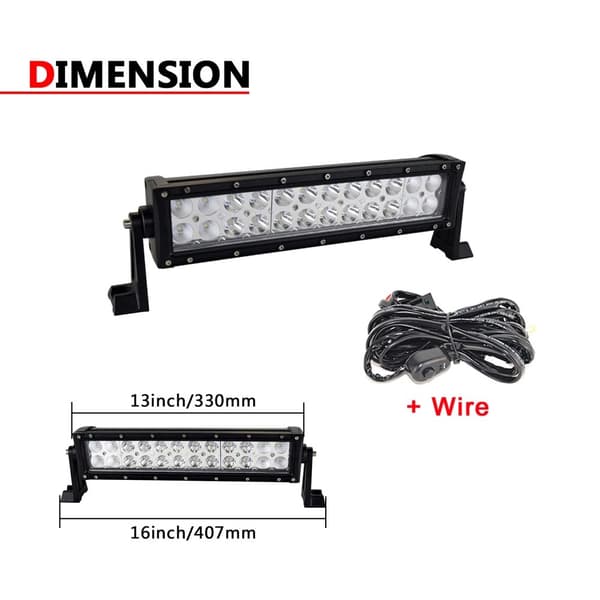 LED-ljusramp, vattentät, universell passform, 52 tum 300W