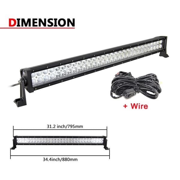 LED-ljusramp, vattentät, universell passform, 52 tum 300W