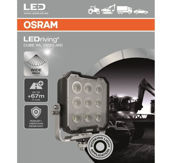 Osram LED arbeidslys 12/24V VX125-WD 30W