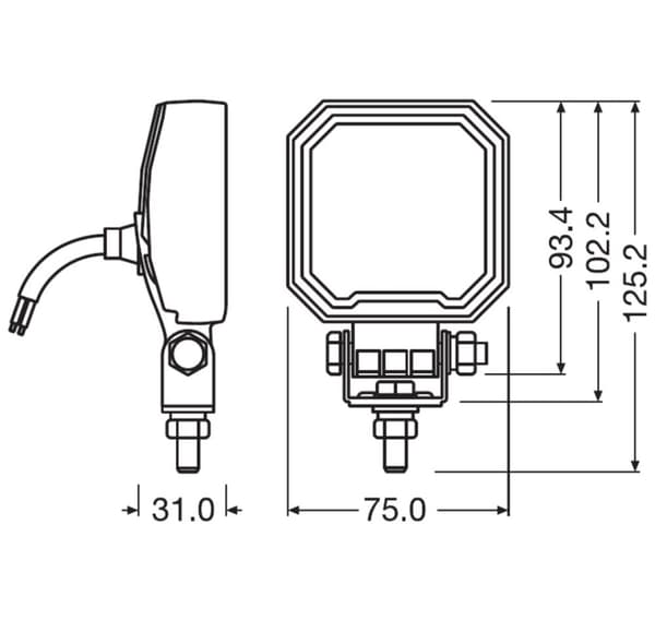 Osram LED työvalo 12/24V VX80-WD 12W
