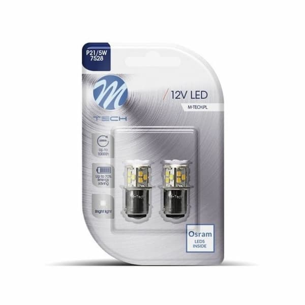 Autopolttimo M-Tech MTECLB113W P21/5W SMD 2835 1,32 W 12 V Kylmä valkoinen Valkoinen