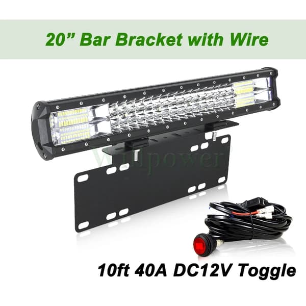 20 Tommer LED Lygtebar, 288W Effekt, Kombineret Stråledesign,Bar Bracket C Tråd
