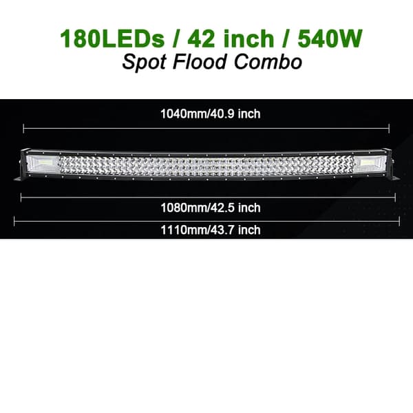 LED Lysbar, 540W Lysstyrke, Vandtæt IP67,Bøjet 32 tommer tråd