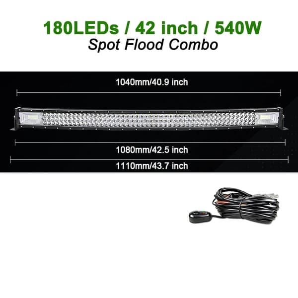 LED Lysbar, 540W Lysstyrke, Vandtæt IP67,Bøjet 32 tommer tråd