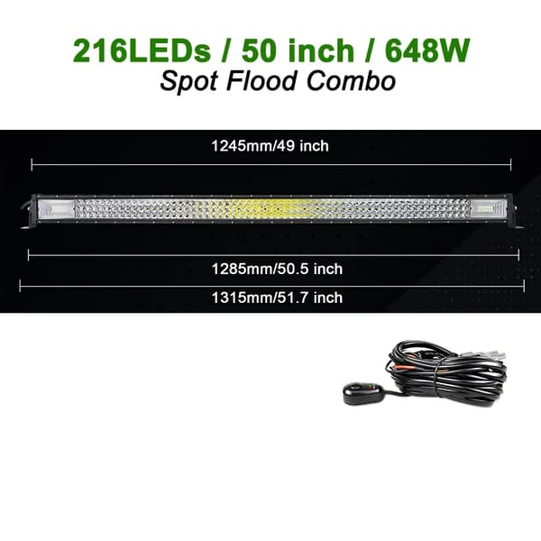 LED Lysbar, 540W Lysstyrke, Vandtæt IP67,Bøjet 32 tommer tråd