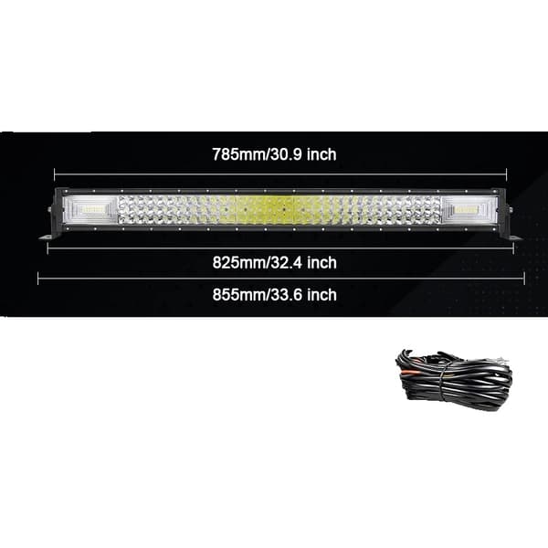 LED Lysbar, 540W Lysstyrke, Vandtæt IP67,Bøjet 32 tommer tråd