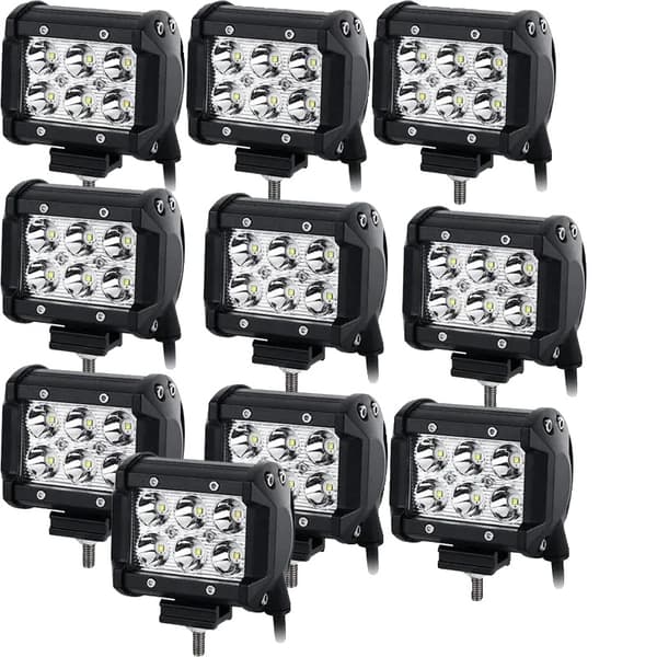 LED Työvalo, 18W Teho, Vesitiivis IP67,10 kpl Spot-säteet