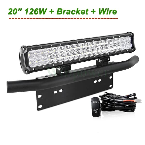 20 Tommer LED Lysbar, 126W Effektudgang, Kombineret Stråledesign,Bar Bracket C Tråd