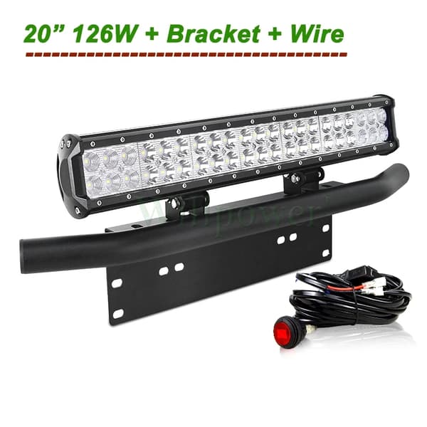 20 Tommer LED Lysbar, 126W Effektudgang, Kombineret Stråledesign,Bar Bracket C Tråd