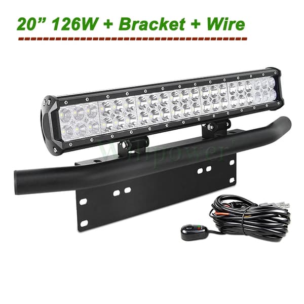 20 Tommer LED Lysbar, 126W Effektudgang, Kombineret Stråledesign,Bar Bracket C Tråd