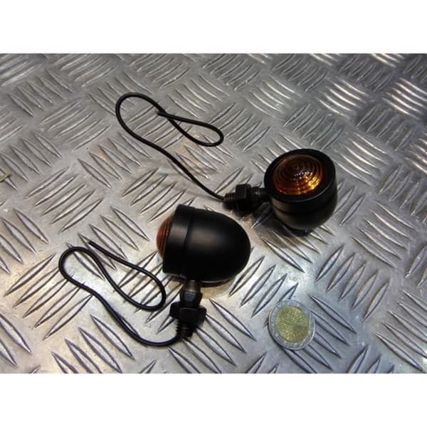 2 x universal matt svart indikator motorcykel chopper bobber cafe racer anpassad grusbana