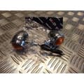 Miniatyrbild 2 av 4: 2 x universal krom blinkers motorcykel stil chopper bobber cafe racer
