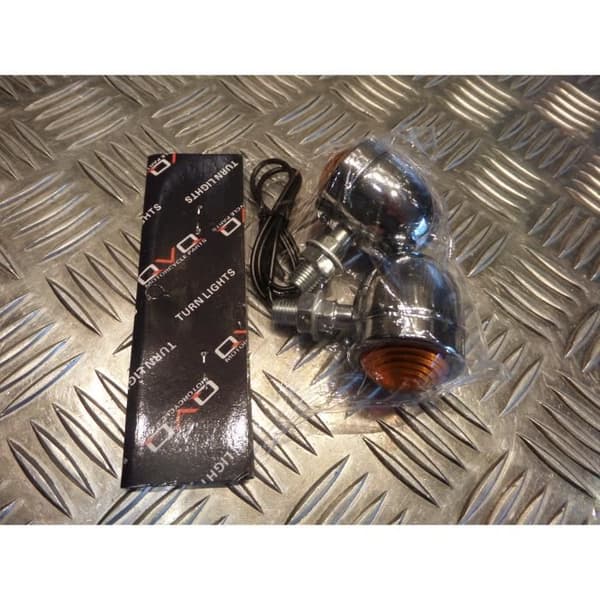 2 x universal krom blinkers motorcykel stil chopper bobber cafe racer