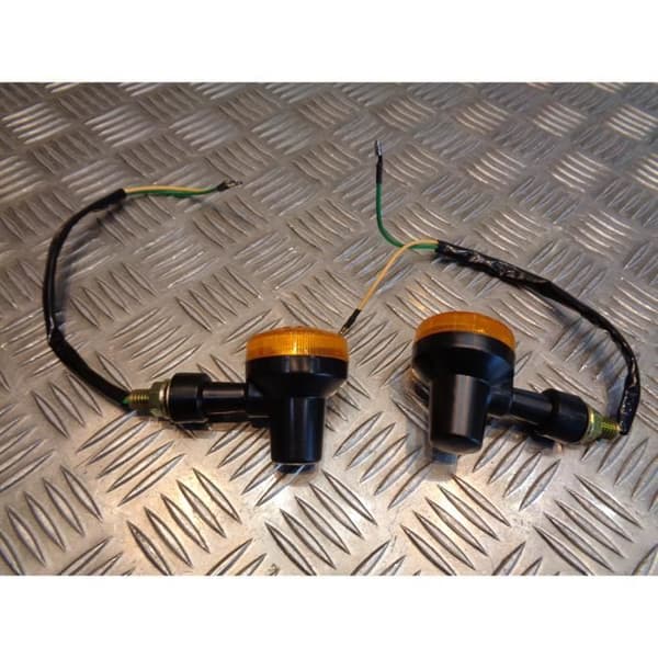 2 x svart blinkande orange glas glödlampa 12v - 5w för motorcykel skoter quad