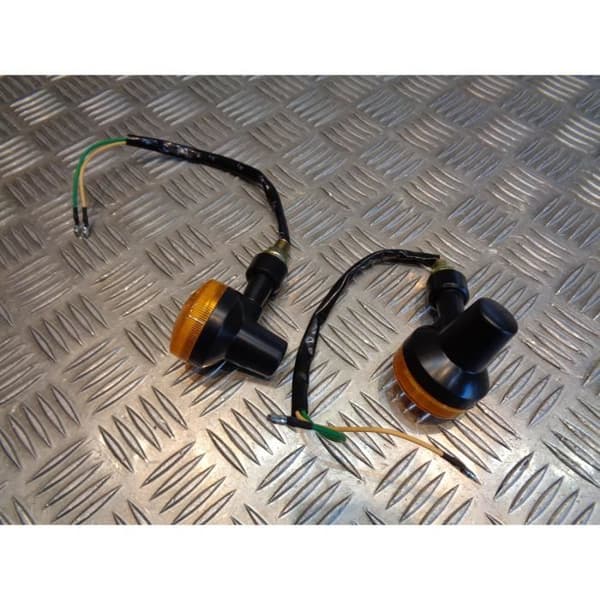 2 x svart blinkande orange glas glödlampa 12v - 5w för motorcykel skoter quad