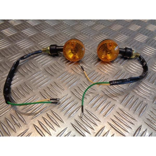 2 x svart blinkande orange glas glödlampa 12v - 5w för motorcykel skoter quad