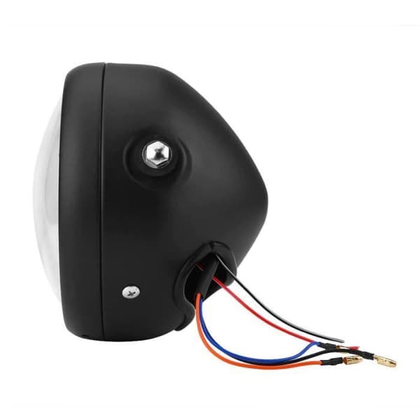 universell svart aluminium strålkastare dubbel LED DRL med ängelring motorcykel bobber anpassad chopper cafe racer harley neo klassisk retro ...